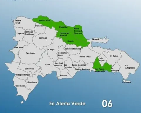 COE aumenta a 6 las provincias en alerta verde ante pronóstico de aguaceros y ráfagas de viento