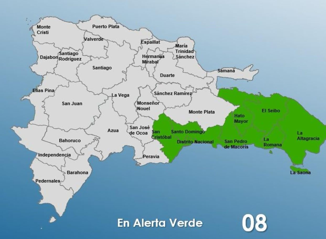 COE raises seven provinces and the National District on green alert