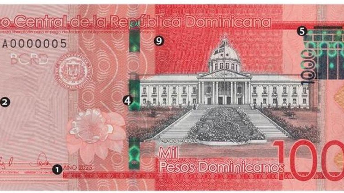 Central Bank reports from February 17, 2026, RD$1000 bills will circulate in 2025
