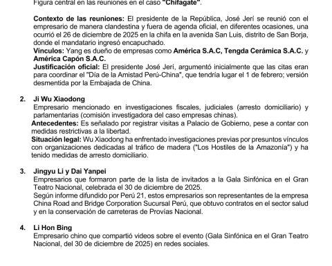 Chinese businessmen will respond this February 11 before the Oversight Commission for the Chifagate case