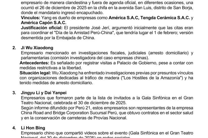 Chinese businessmen will respond this February 11 before the Oversight Commission for the Chifagate case