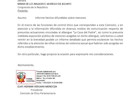 Congress: they request that Milagros Jáuregui be investigated by the Ethics Commission for exposing minors