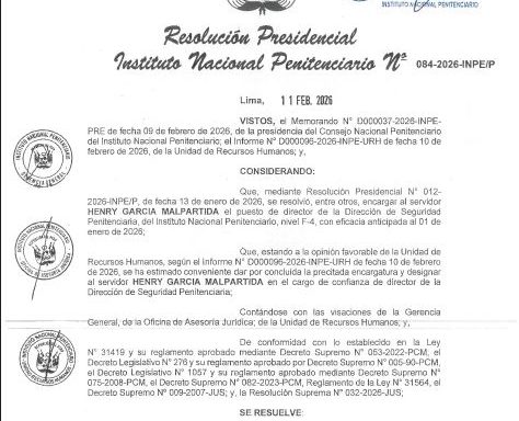 Government of Jerí rewards INPE official who led searches of former presidents' cells