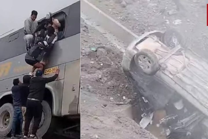 Head-on collision between bus and car leaves four dead and several injured in Canta-Huayllay
