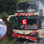 Junín: rock slide causes impact of two interprovincial buses on Carretera Central