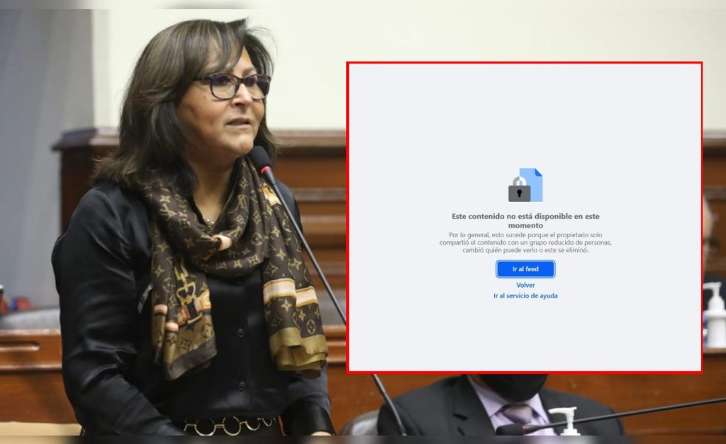 Milagros Aguayo: Facebook page "hostel" for girls of the congresswoman has been deleted
