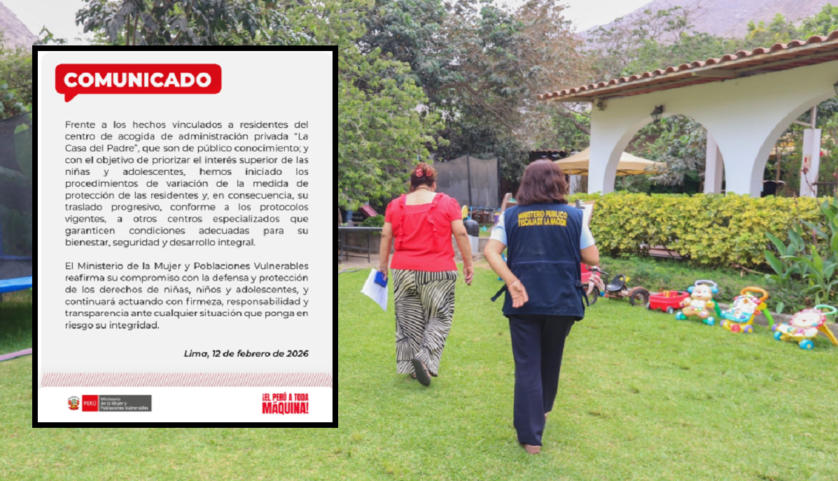 Milagros Jáuregui: MIMP orders progressive transfer of minors residing in 'La Casa del Padre' shelter