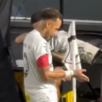 Neymar scores a goal and hits Prestianni!