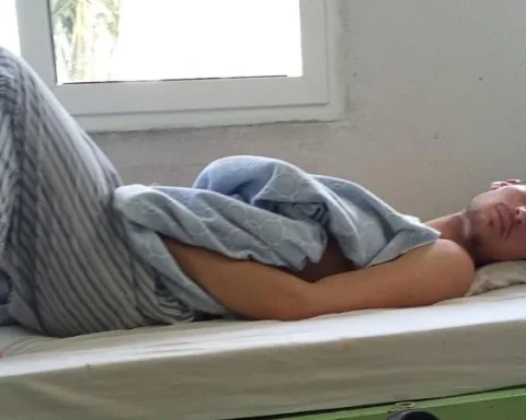 Deiby Díaz-Pimienta durante su ingreso por el balazo