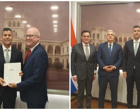 Presidente de Paraguay Santiago Peña recibe a Orlando Gutiérrez Boronat