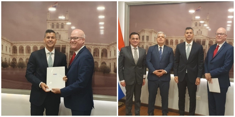 Presidente de Paraguay Santiago Peña recibe a Orlando Gutiérrez Boronat