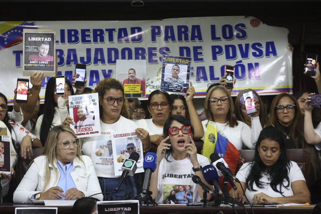 Relatives of detained oil workers ask for their release in Venezuela