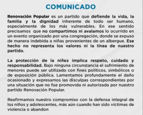 Renovación Popular does not question statements by Milagros Jáuregui: it only apologizes because they showed the faces of the victims