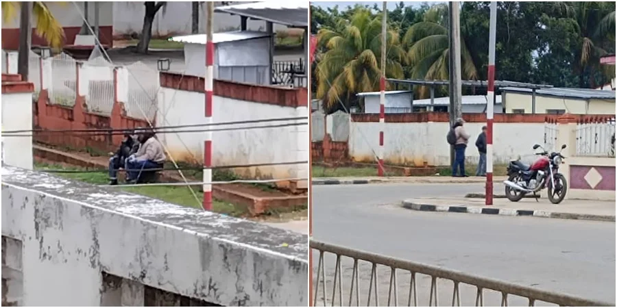 Agentes de la Seguridad del Estado que impiden dejar su vivienda a Marta Perdomo, madre de los presos políticos Nadir y Jorge Martín Perdomo, en La Habana