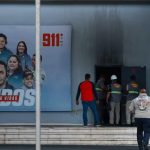 They investigate the cause of the fire outbreak at the 9-1-1 headquarters