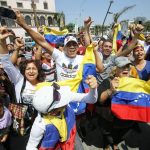 Venezuelans marched in Lima to demand the release of political prisoners and elections