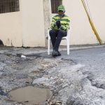 They denounce the poor condition of the speed bump in Residencial Olimpo