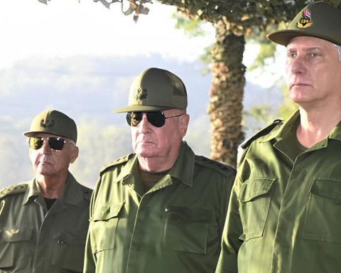 Miguel Díaz-Canel observa prácticas en el Día de la Defensa